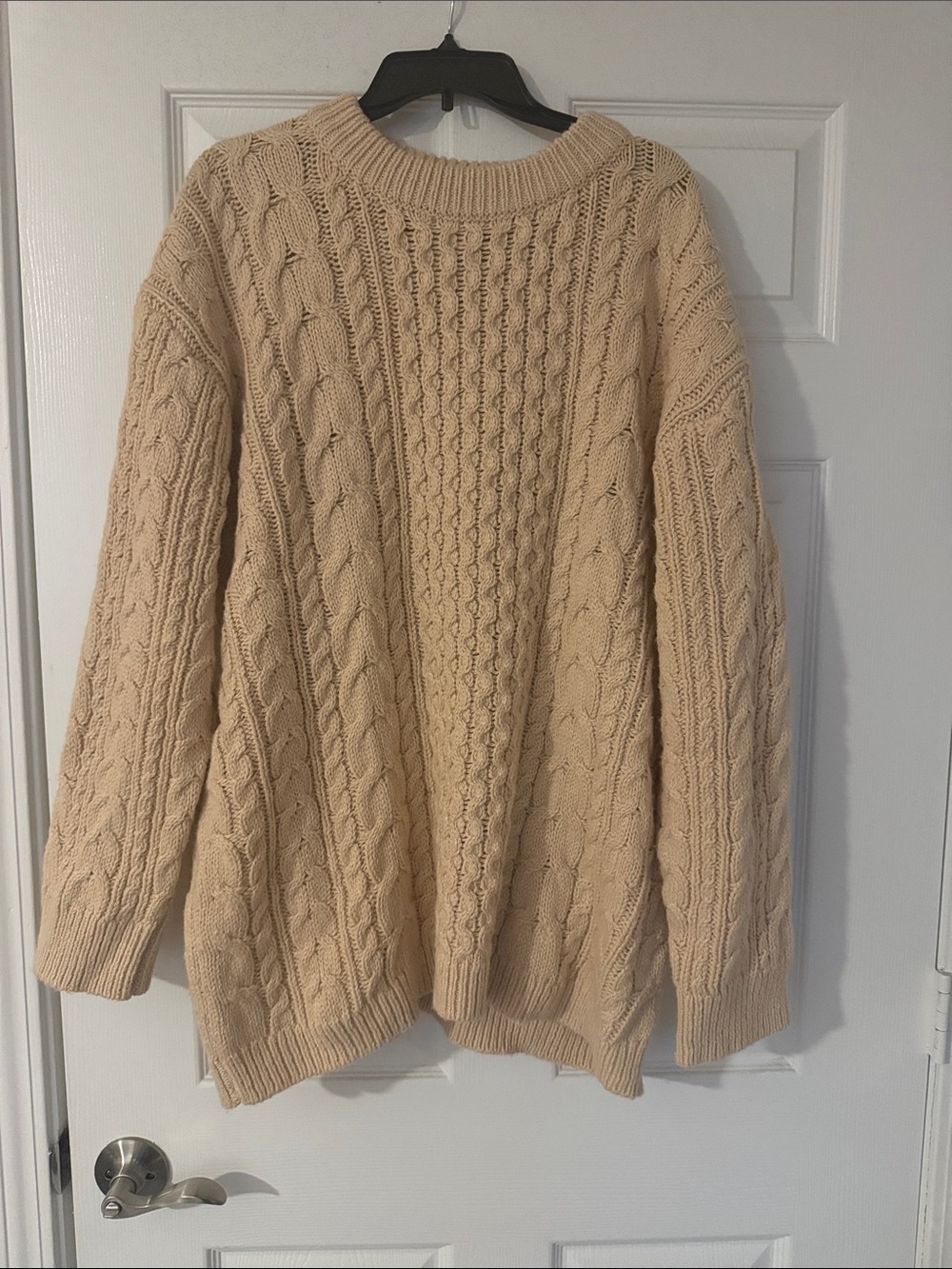 H&M Cream Cable Knit Crewneck Sweater